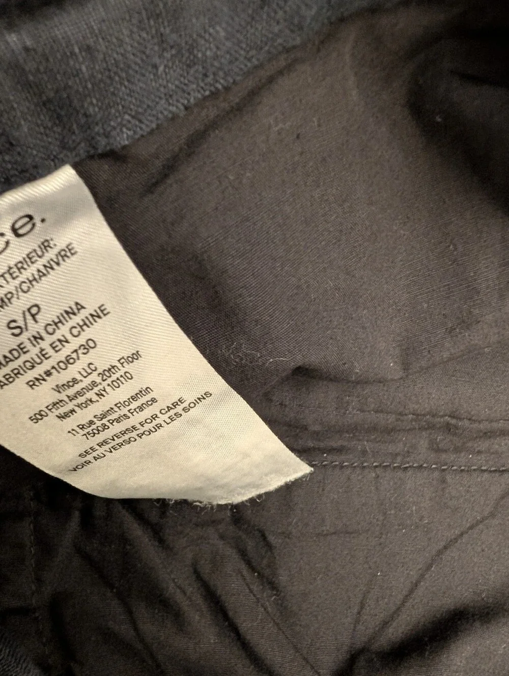 Vince Lightweight Hemp Men's Pant in Coastal Blue Drawstring Pockets Small